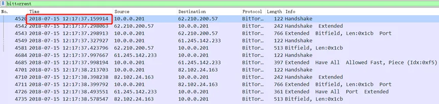 第一个BT数据包